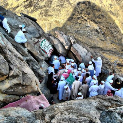 Jabal al-Nour (Cave Hira) , The cave where the Prophet Muhammad (peace be upon him) received the first revelation from Angel Jibreel. It is a sacred site visited by many pilgrims.
